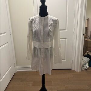 DKNY White Button-Up Dress